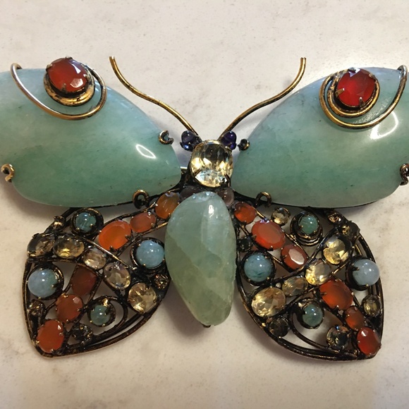 IRADJ MOINI Large Butterfly Insect Bug Brooch Pin Vintage Designer Jewelry - Picture 3 of 9